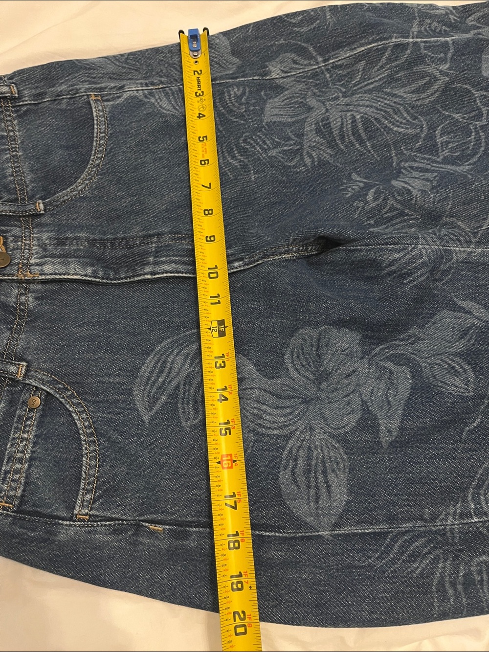 NWOT Adi Patterned Mid-Rise Flare Jeans by Pilcro Anthropologie floral leaf prin - Picture 14 of 16